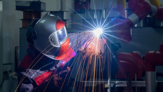Welding stainless steel using gas tungsten arc process.